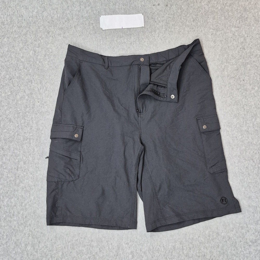 Novara Men Shorts XL Black Cargo Button 10" Inseam Logo Outdoor Cycling MTB